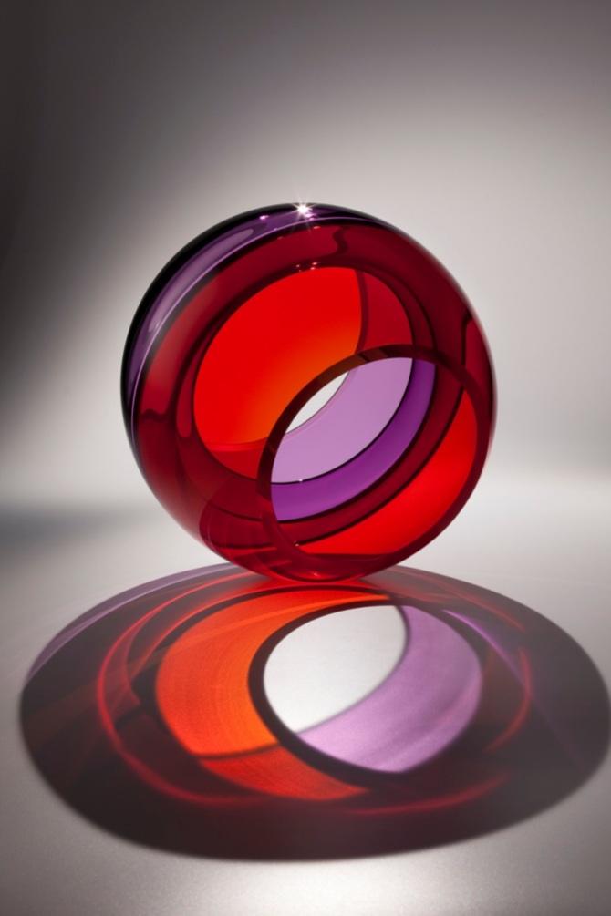 The amazing glass art of John Kiley is on display at LewAllen Galleries in Scottsdale through January 12. This is "Spherical Eclipse," image courtesy of LewAllen Galleries.