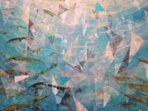 Dianne Nowicki is showing "Refraction" as part of the group show celebrating 15 years of the eye lounge artists collective.